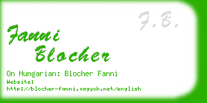 fanni blocher business card